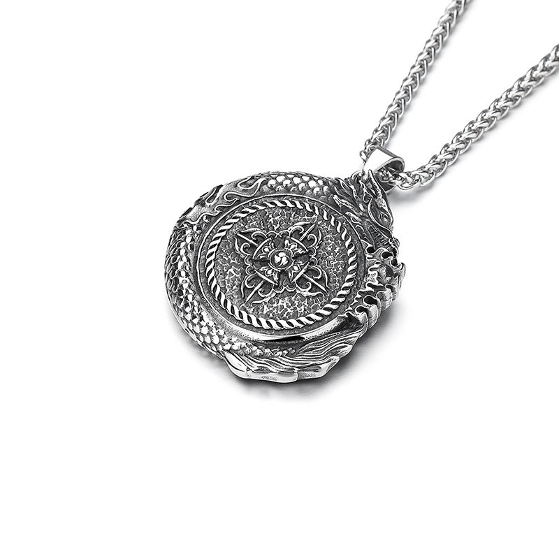 Steel Necklace – Elegant Mens Zodiac Buddha Retro Chain for Everyday Style and Gift