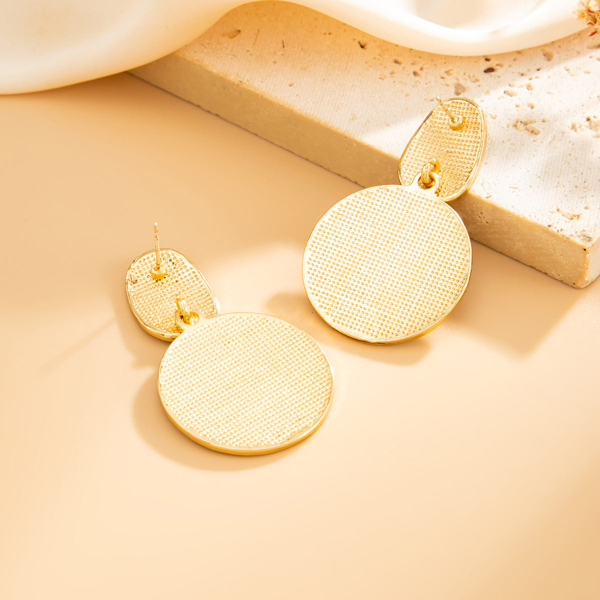 Planderful Geometric Splicing Stud Earrings Vienna Verve Retro Oil Drop Statement For Women