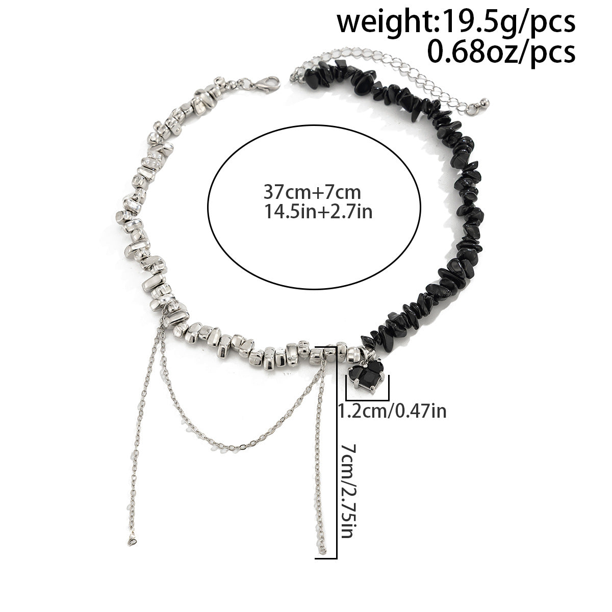 Heart-Shaped Zircon Pendant Pearl Necklace Crystal Beaded Fringed Collarbone Chain