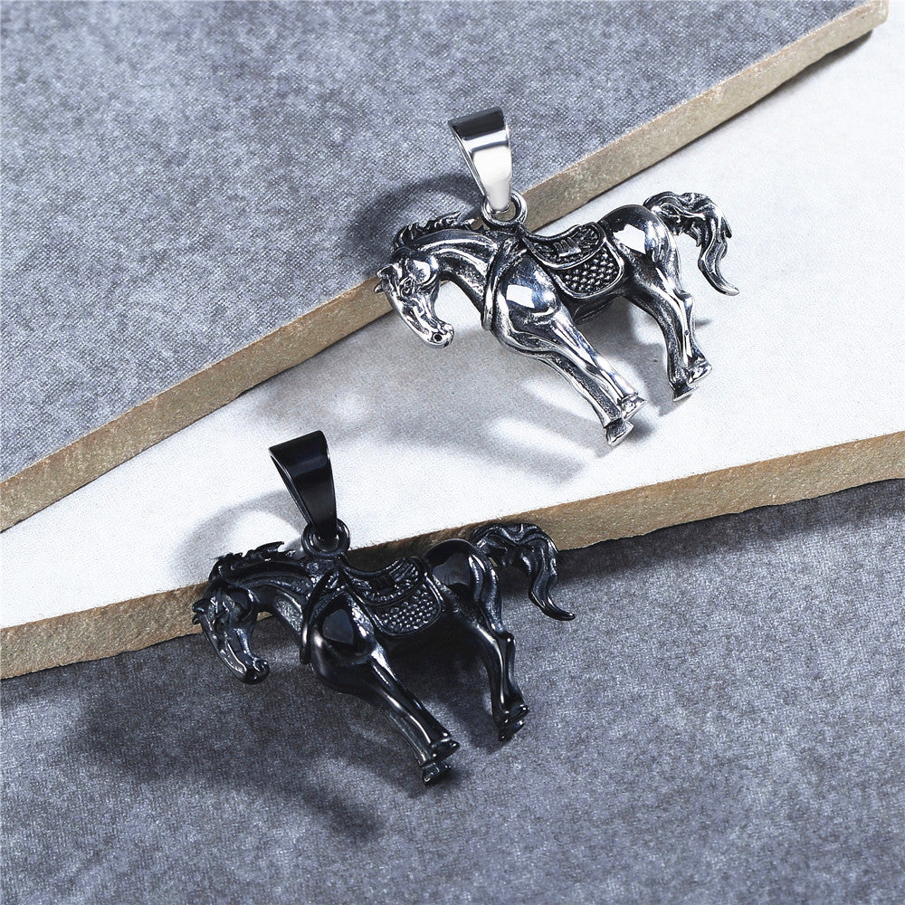 Personalized Retro Grassland Steed Titanium Steel Pendant For Unisex By Planderful Everyday Genie Gift Ready