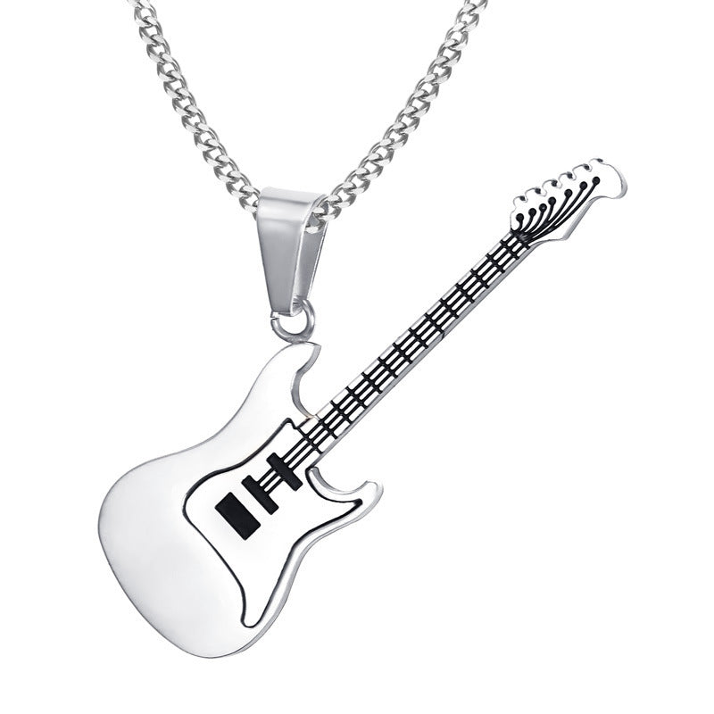 European And American Titanium Steel Jewelry Guitar Pendant