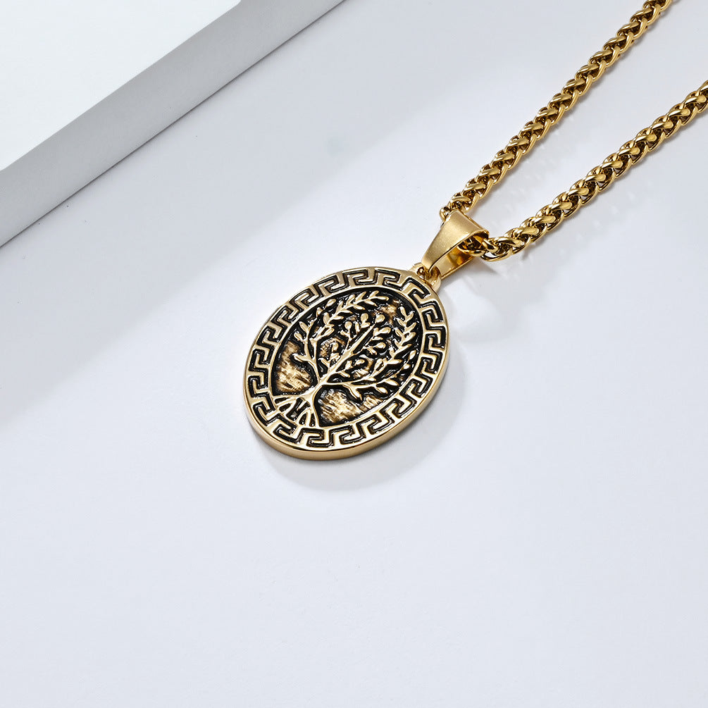 Timeless Tree of Life Titanium Steel Necklace for Men