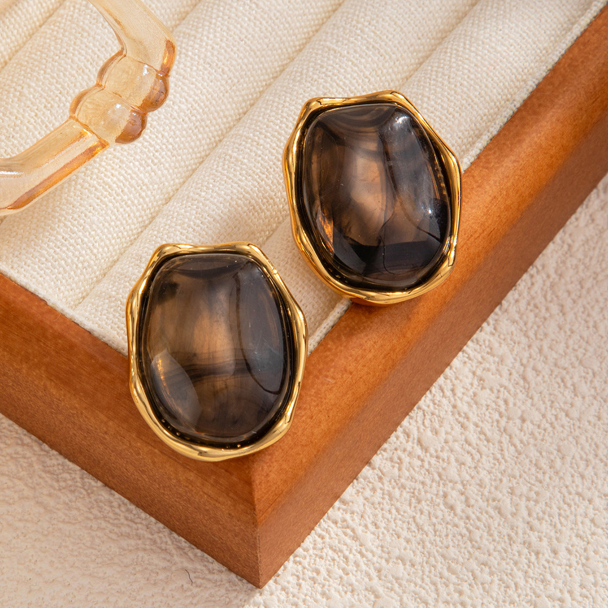 Planderful Vienna Verve Stainless Steel Irregular Concave Convex Stud Earrings For Women Geometric Statement Jewelry