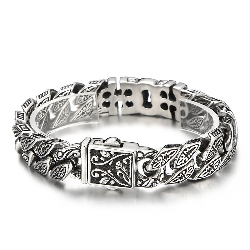 Punk Pattern Bracelet – Antique Casting Pharaoh Ancient Egyptian Cross Titanium Steel Men's