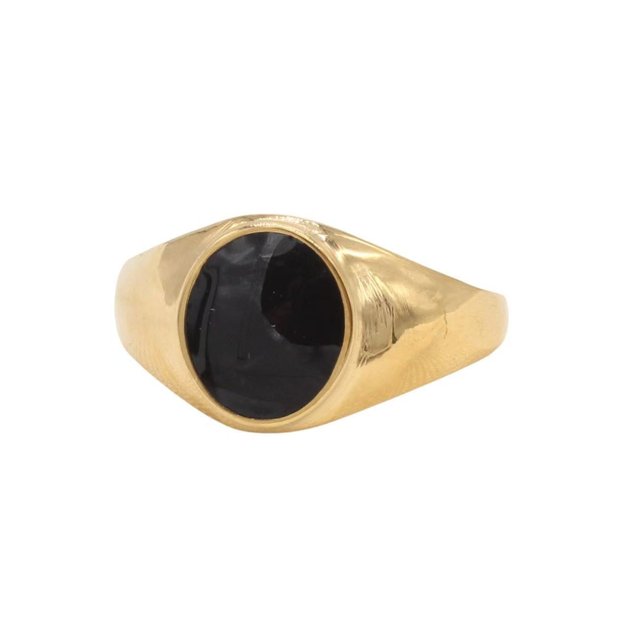 Planderful Jewelry Everyday Genie Oval Resin Steel Ring In Modern Minimalist Style For Women