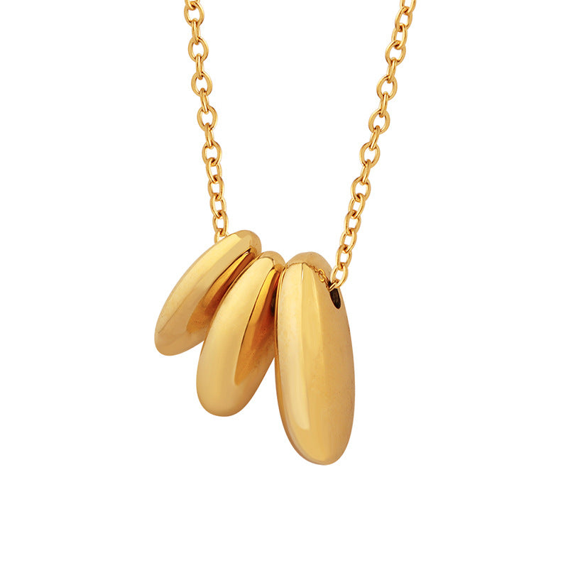Golden Bean Pendant Necklace - Chic and Elegant Everyday Statement Piece