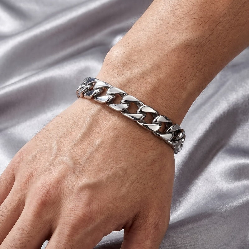 Bare Body 11mm Cuban Bracelet Casting Chain Stainless Steel Men's