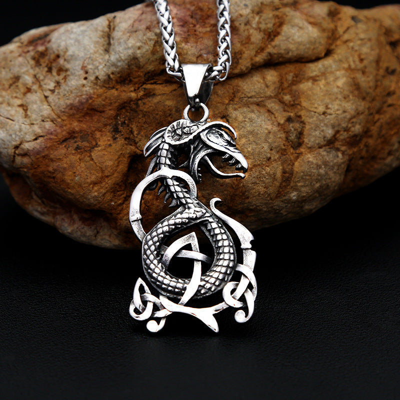 Vintage Viking Dragon Stainless Steel Men's Ring