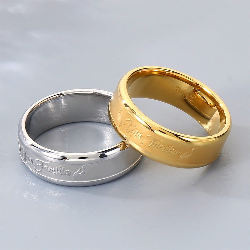 Style, Minimalist Wide Version Corroded Men's And Women's Rings, Titanium