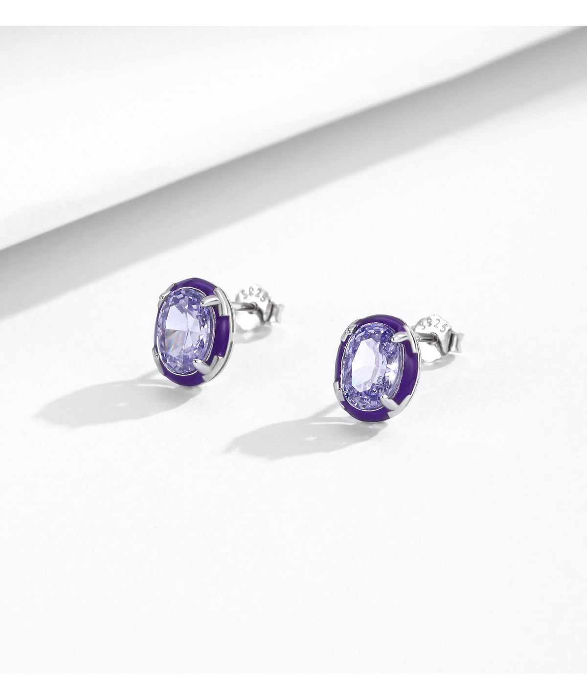925 Sterling Silver Crushed-Ice Zircon Stud Earrings