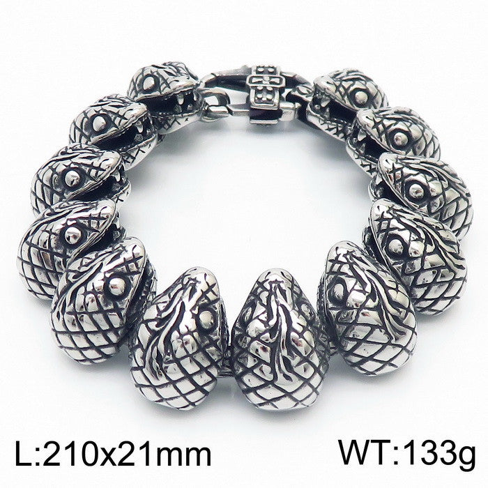 Rock Inlaid Zircon Snake Element Series – Snake Head Bracelet