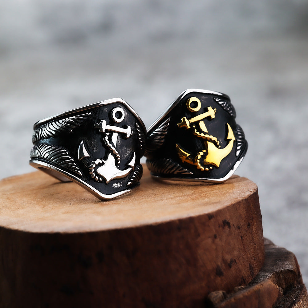 Cross-Border New Products Viking Ring Anchor Fashion Jewelry