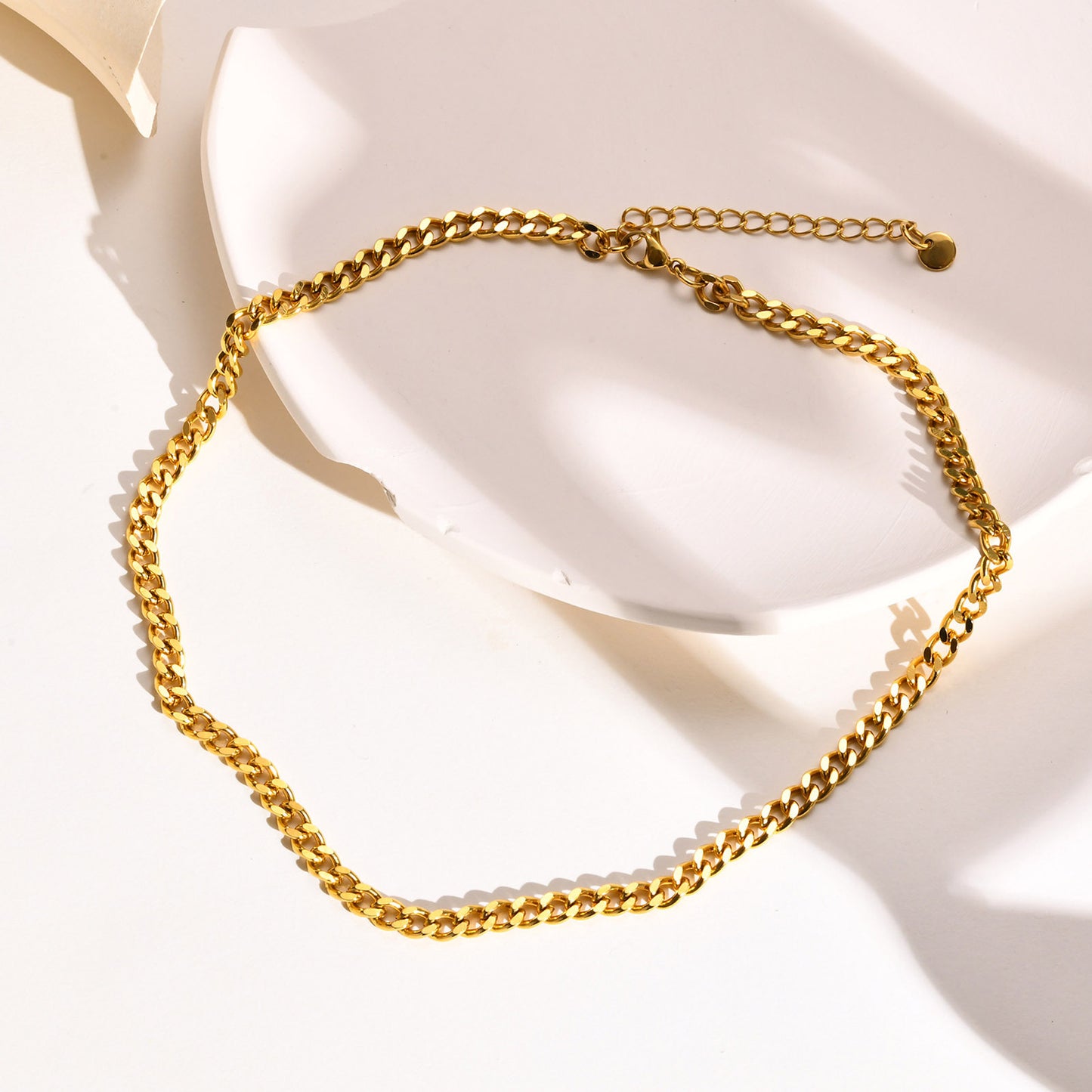 Stainless Steel 24K Gold Thick Necklace Women Jewelry Wholesale