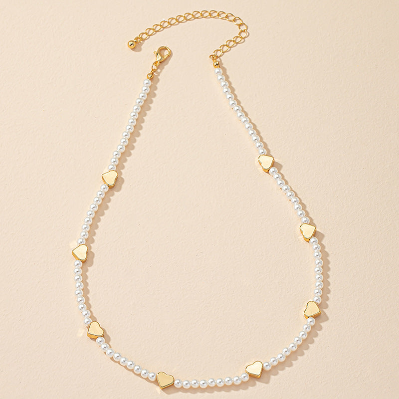 Luxurious French Heart Pendant Necklace with Dimensional Pearls - Niche Design and Instagram-Worthy Statement Piece