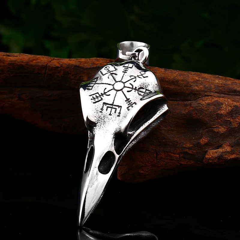 Viking-Inspired Crow Mouth Titanium Steel Pendant for Men - Nordic Rune Jewelry