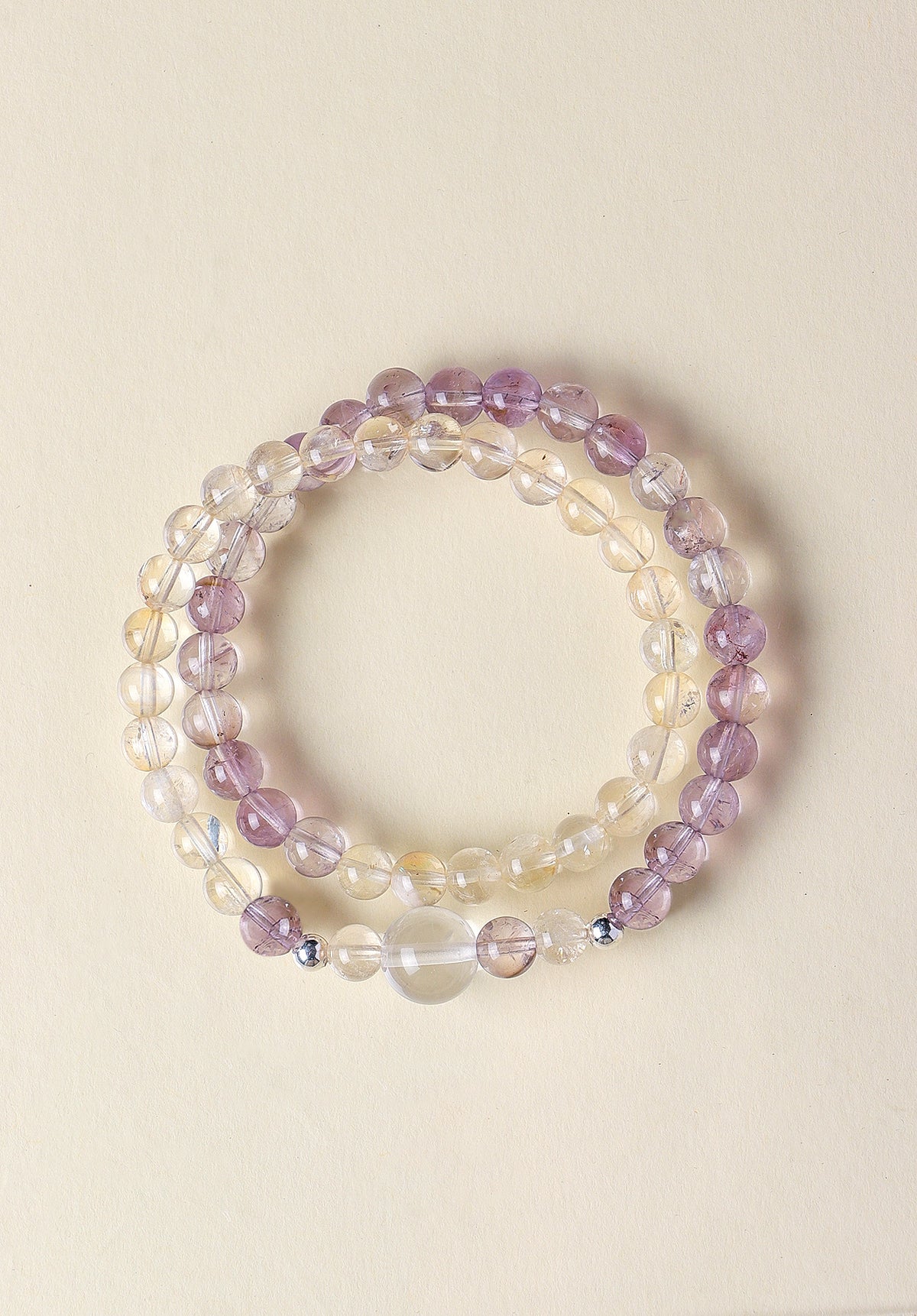 Amethyst Crystal Double-Wrap Bracelet