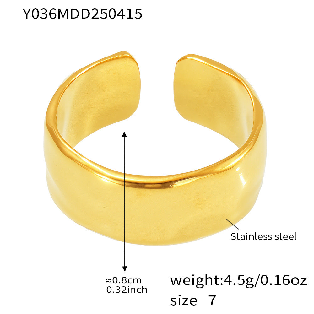 Planderful Open Ring Stainless Steel Ring Unisex Colorfast