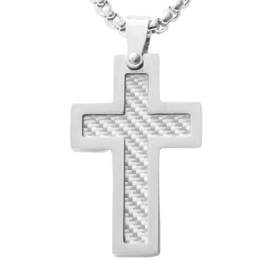 Stylish Titanium Steel Cross Pendant Necklace for Men - Personalized Retro Design