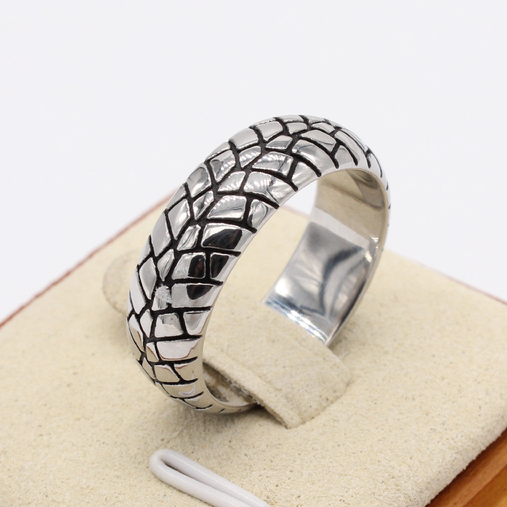 European and American Retro Titanium Steel Men's Wind Ring