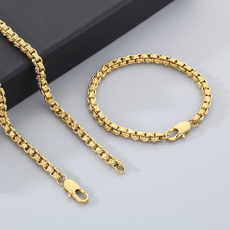 Hip Hop Stainless Steel Bracelet For Men Pearl Design