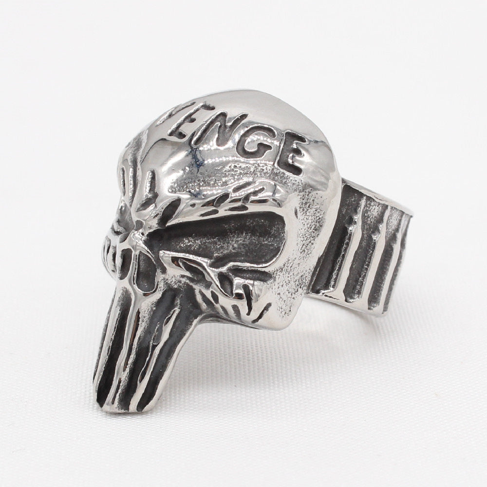 Planderful Skull Ring Titanium Steel For Men Unisex Durable Retro Rock Protection Statement