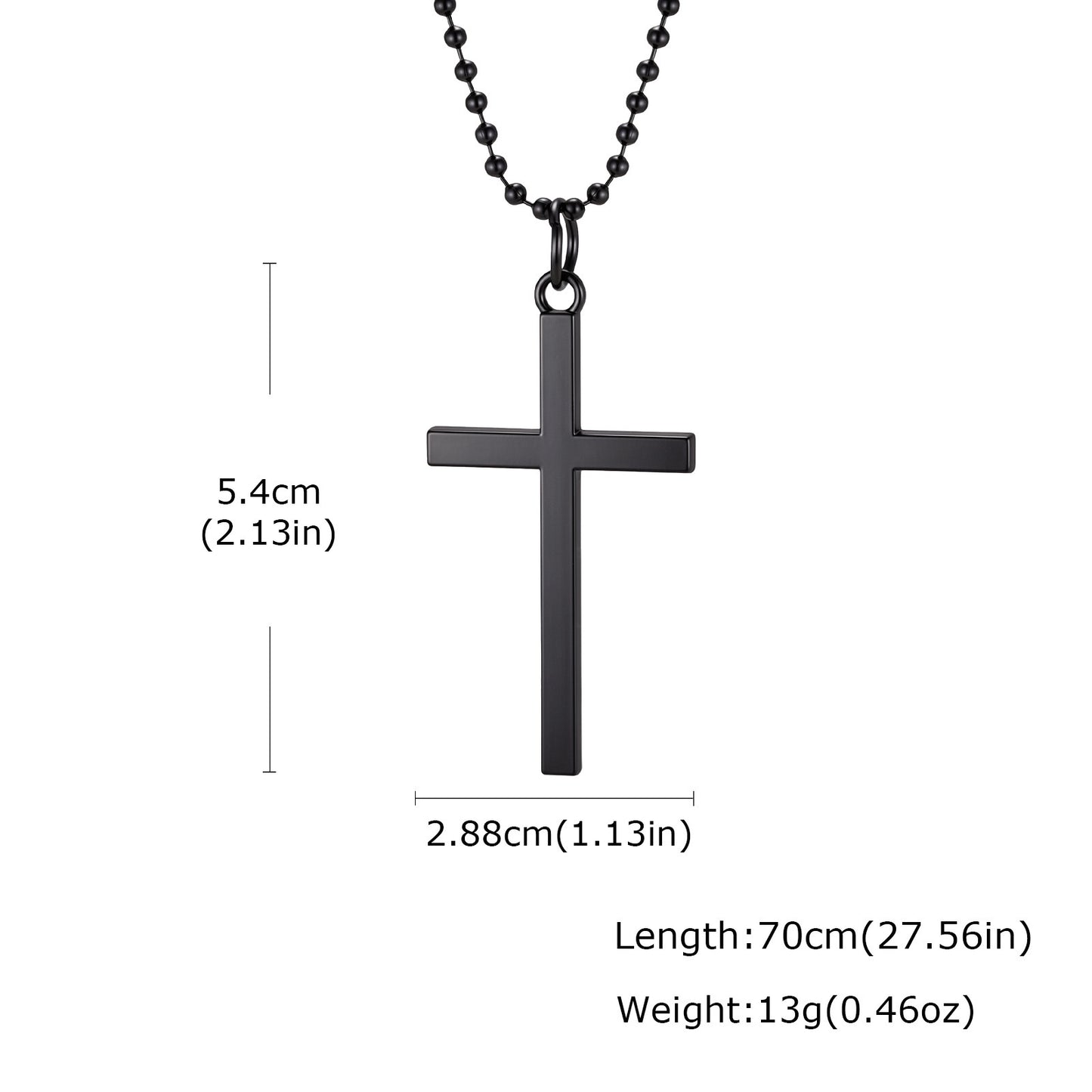 Alloy Cross Necklace Male Hip Hop Neutral Style Hip Hop Pendant Hot-Selling Model