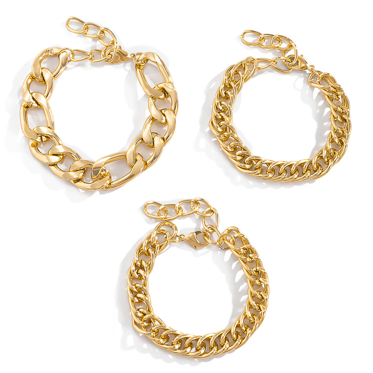 Planderful Vienna Verve Double Woven Punk Chain Bracelet For Women Statement Metal Jewelry