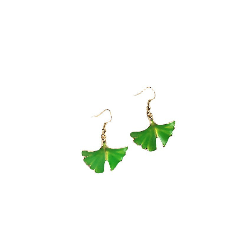 European, American and Online Celebrity Inspired Ginkgo Biloba Drop Earrings - Vienna Verve Collection.