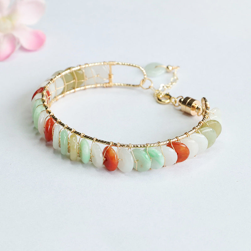 Jadeite Peace Buckle 8 mm Bracelet