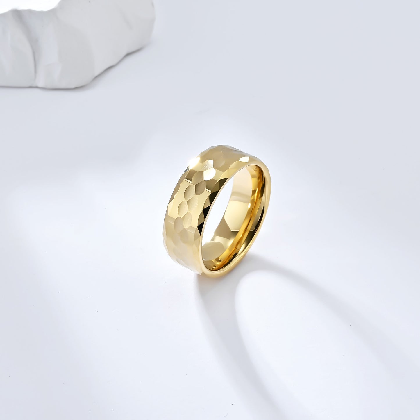Simple Design Wind Men's Tungsten Steel Gold Ring Jewelry