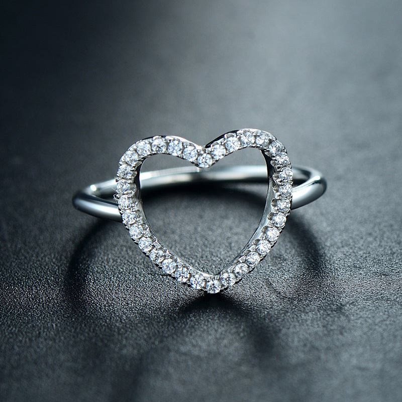 Women's European and American Sterling Silver Zircon Ring