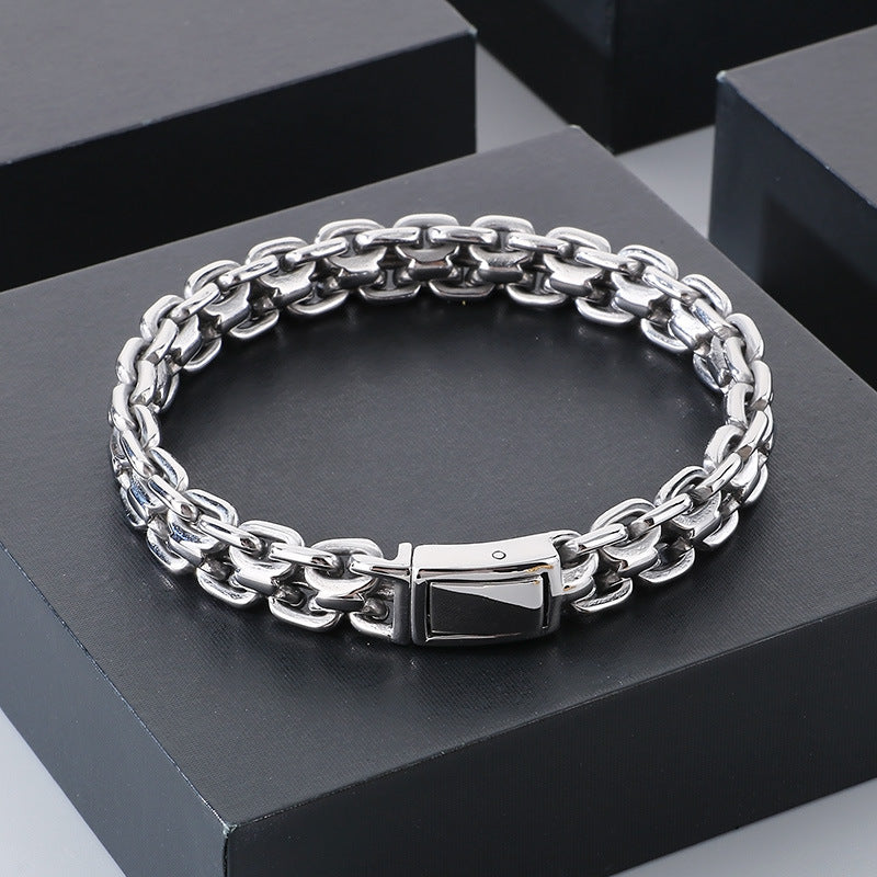 Interlocking Bracelet Necklace Hip Hop Titanium Steel Men
