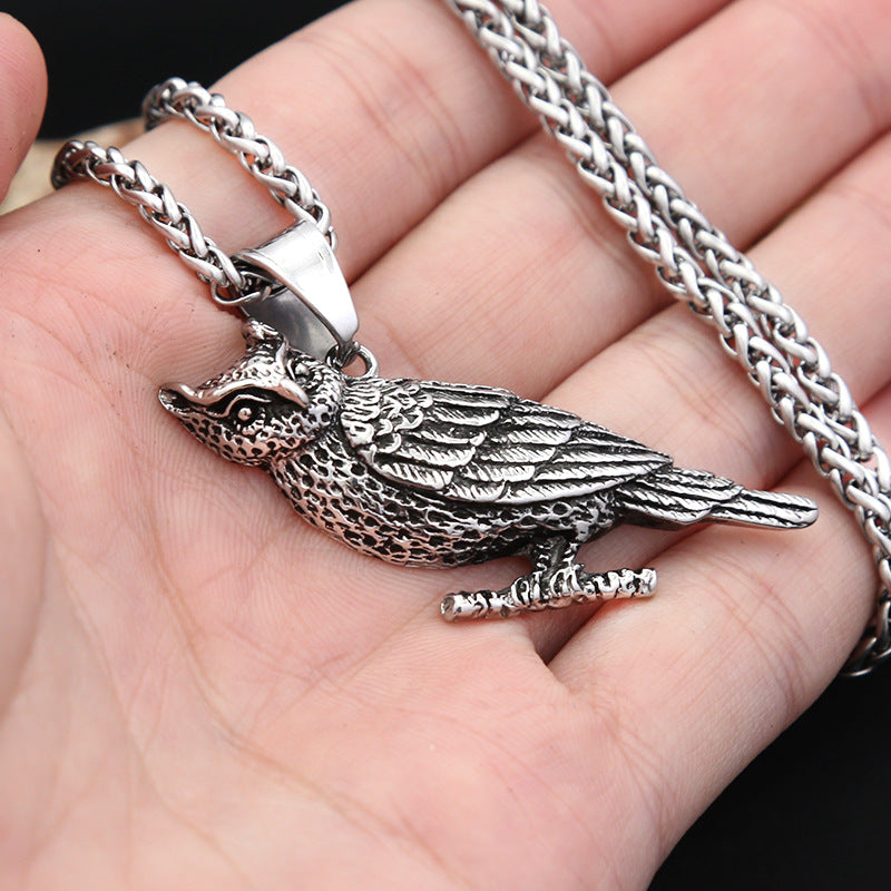 Punk Owl Stainless Steel Men's Pendant Necklace