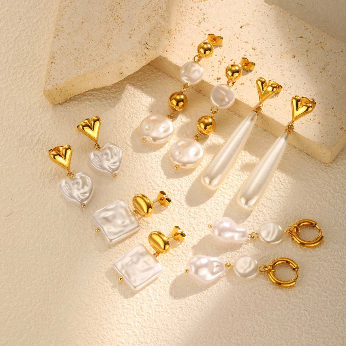 Stainless Steel Pearl Earrings