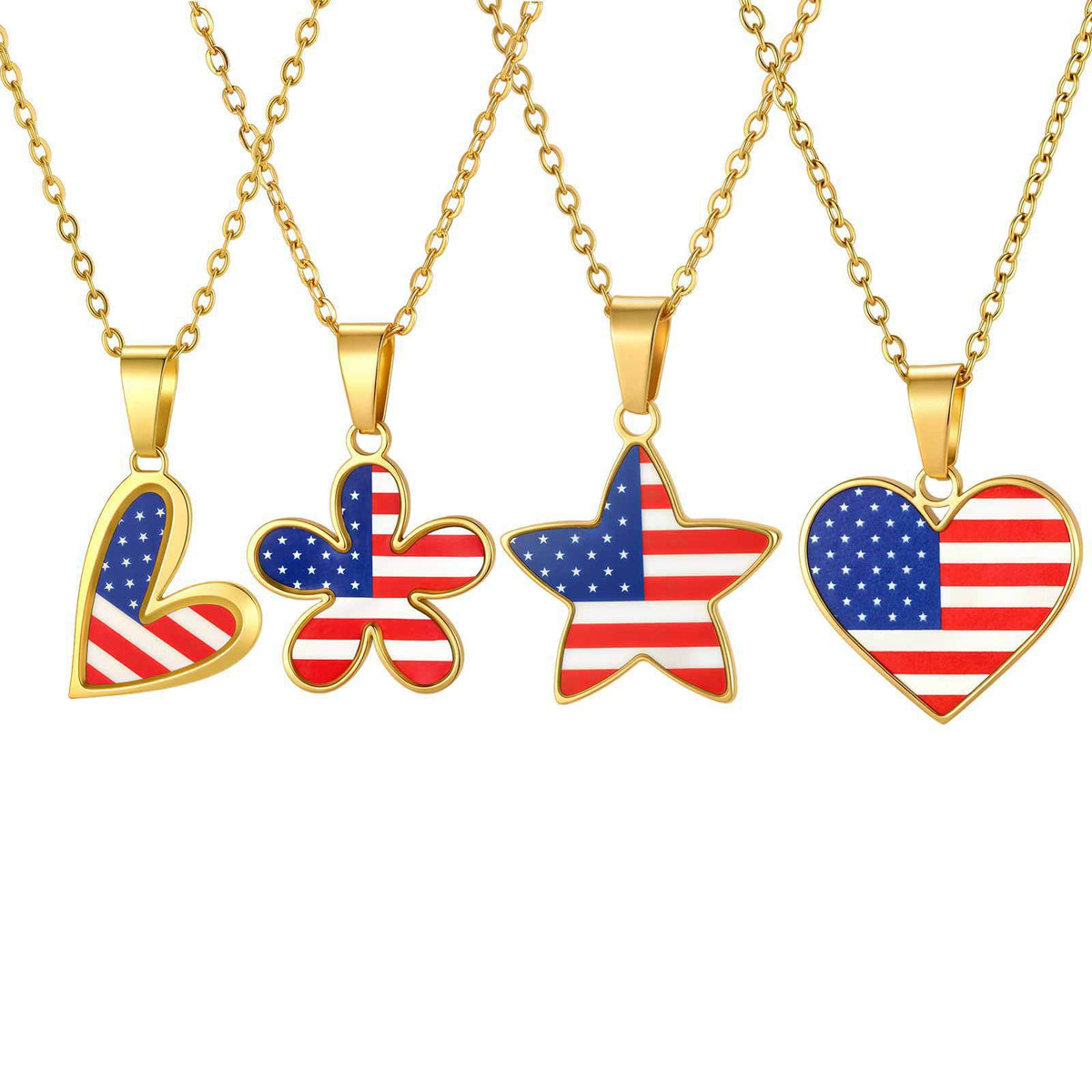 Men And Women Flag Stainless Steel Necklace