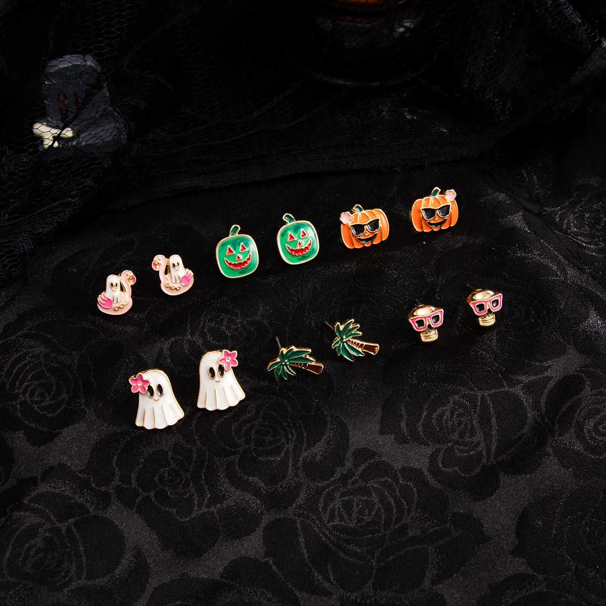Planderful Vienna Verve Skull Cross Stud Earrings For Halloween Enthusiasts Gothic Statement Jewelry