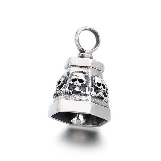 Planderful Ghost Head Pendant For Men Punk Skull Necklace
