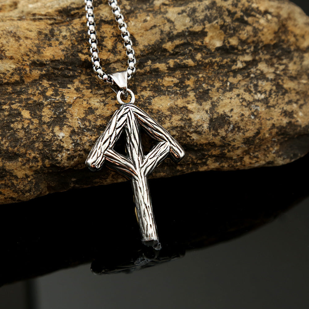 Nordic Viking Rune Titanium Steel Necklace for Men