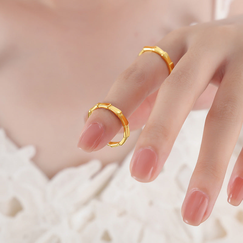 Bamboo Stackable Ring with Timeless Medieval Charm