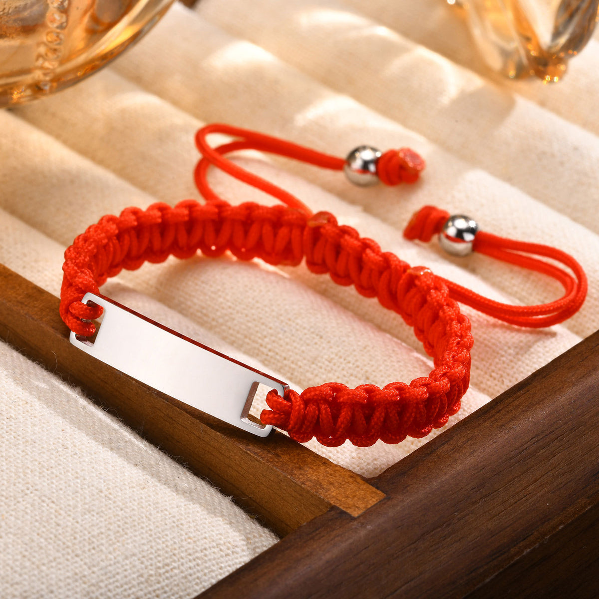 Rose Braided Adjustable Stainless Steel Bracelet
