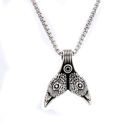 European And American Titanium Steel Eagle Head Necklace