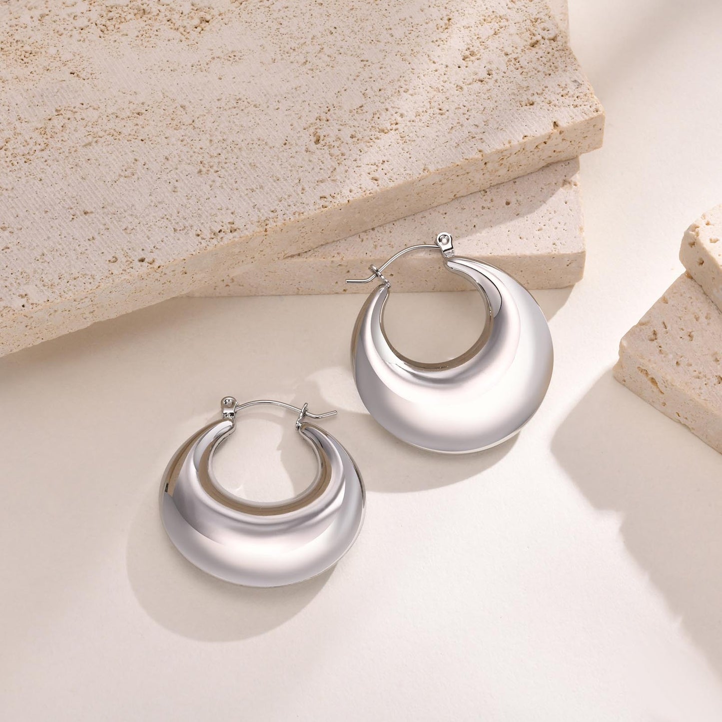 Fashion Trend Jewelry Hollow Earrings Titanium Steel 18K Gold