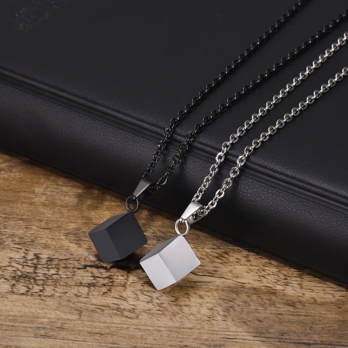 New Stainless Steel Square Openable Urn Pendant Necklace