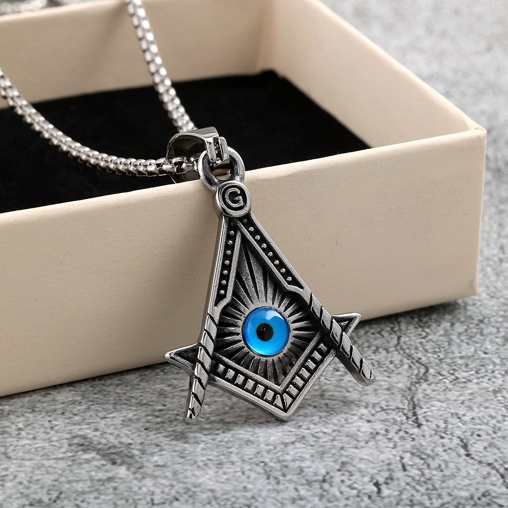 Vintage Stainless Steel Pendant Necklace