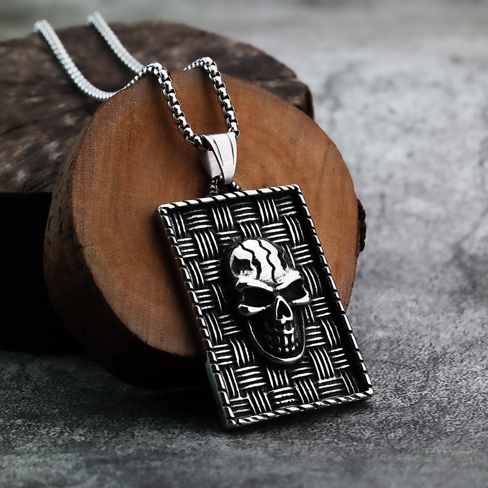Vintage Skull Stainless Steel Pendant Necklace