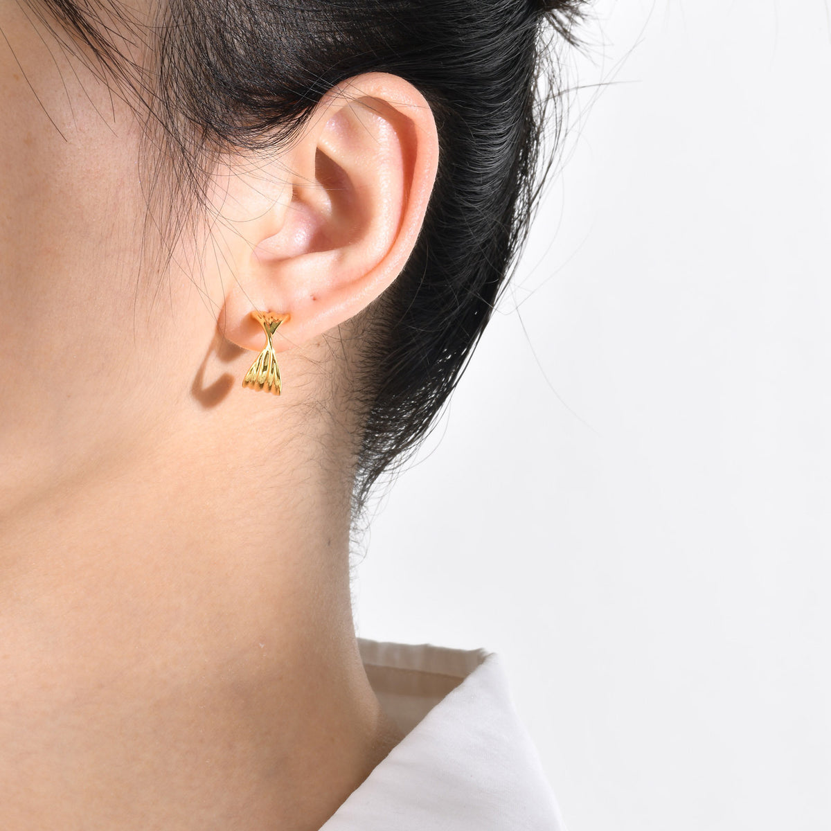 Modern Gold-Tone Stainless Steel Earrings