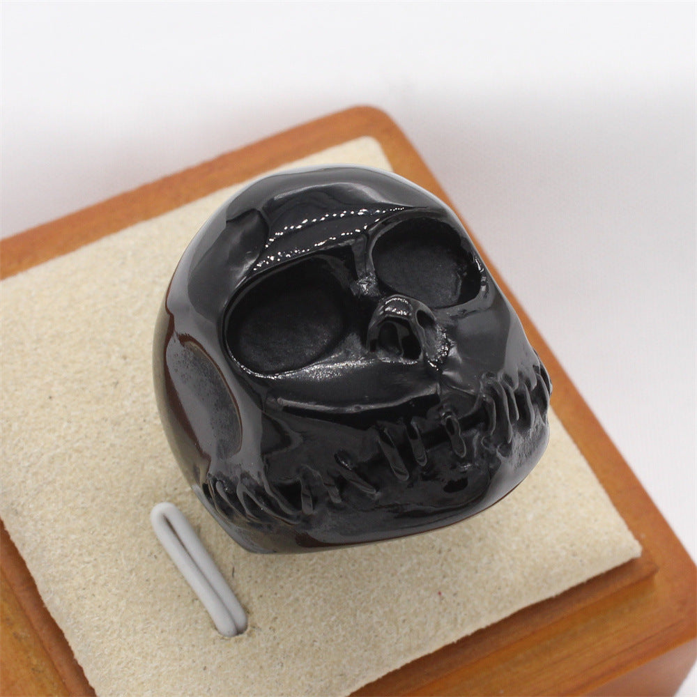 Planderful Everyday Genie Retro Skull Men's Titanium Steel Ring – Personalized European and American Style