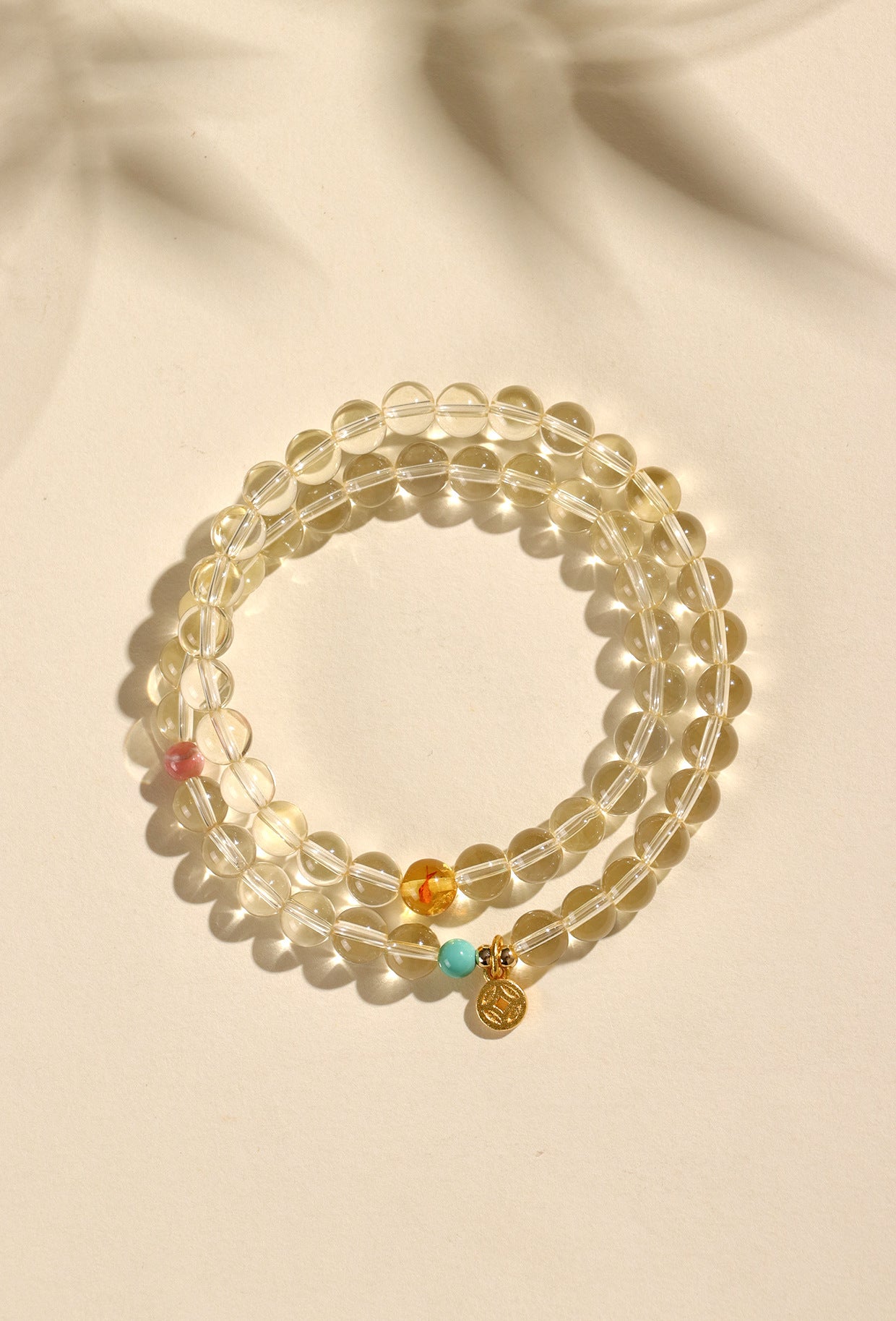 Planderful Fortune's Favor Bracelet – Elegant Double Circle Design with Citrine and Turquoise Stones