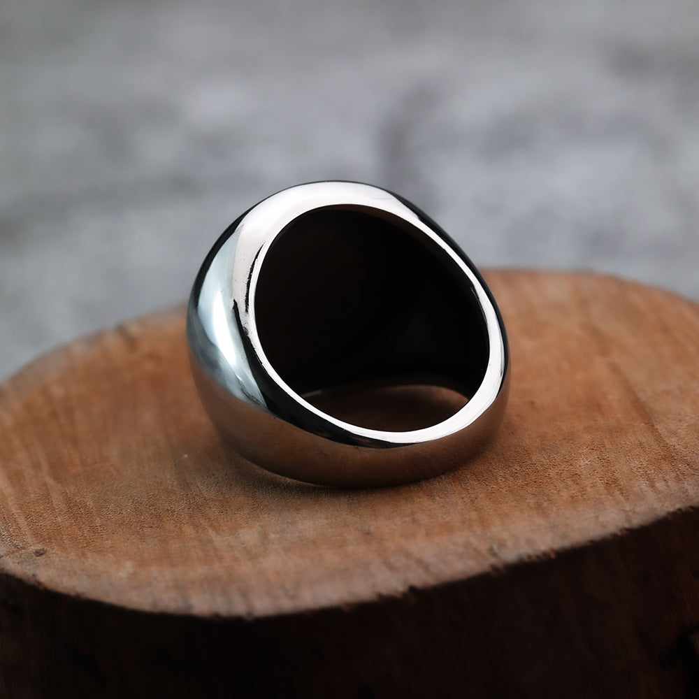 Cross-Border Wholesale Spot 316 Stainless Steel Leaf Men's Life Tree Ring