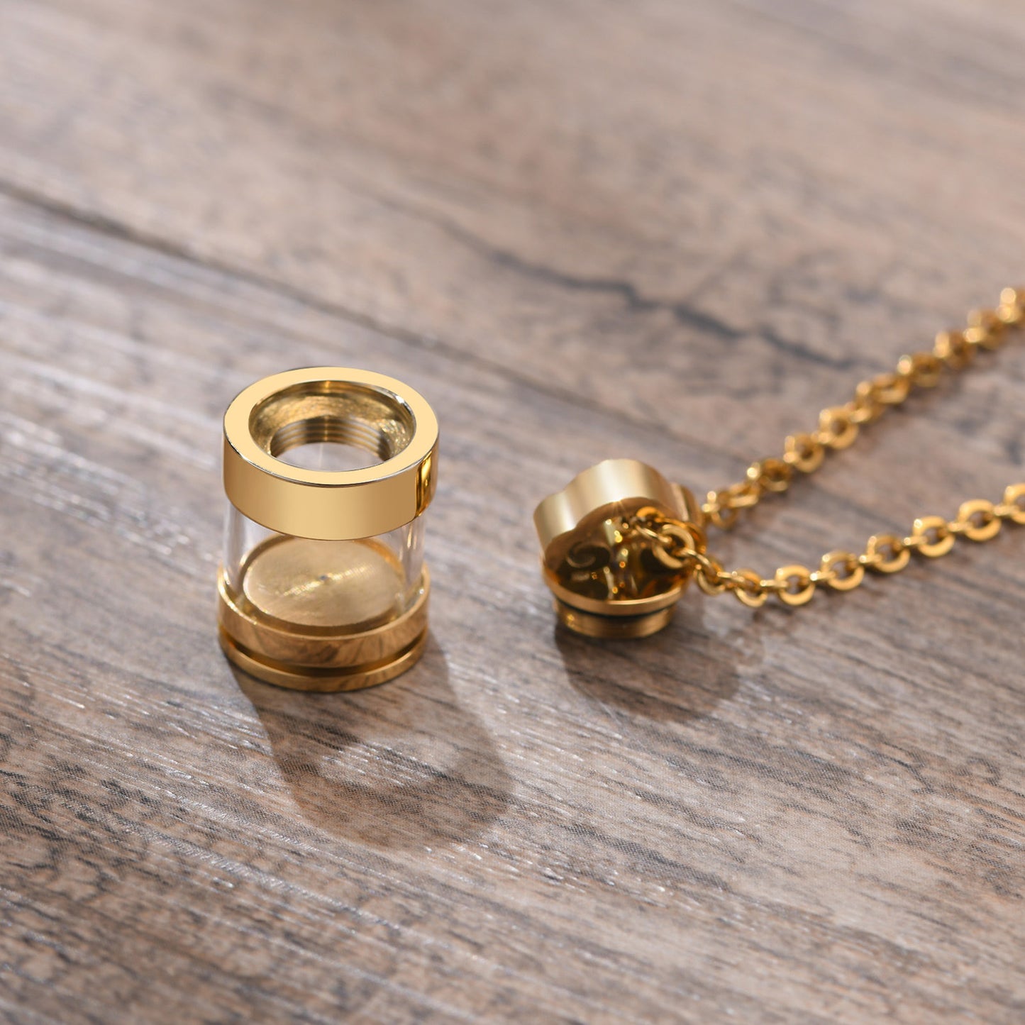 Planderful Everyday Genie Glass Tube Perfume Bottle Necklace Openable Hollow Pendant For Style Savvy Women